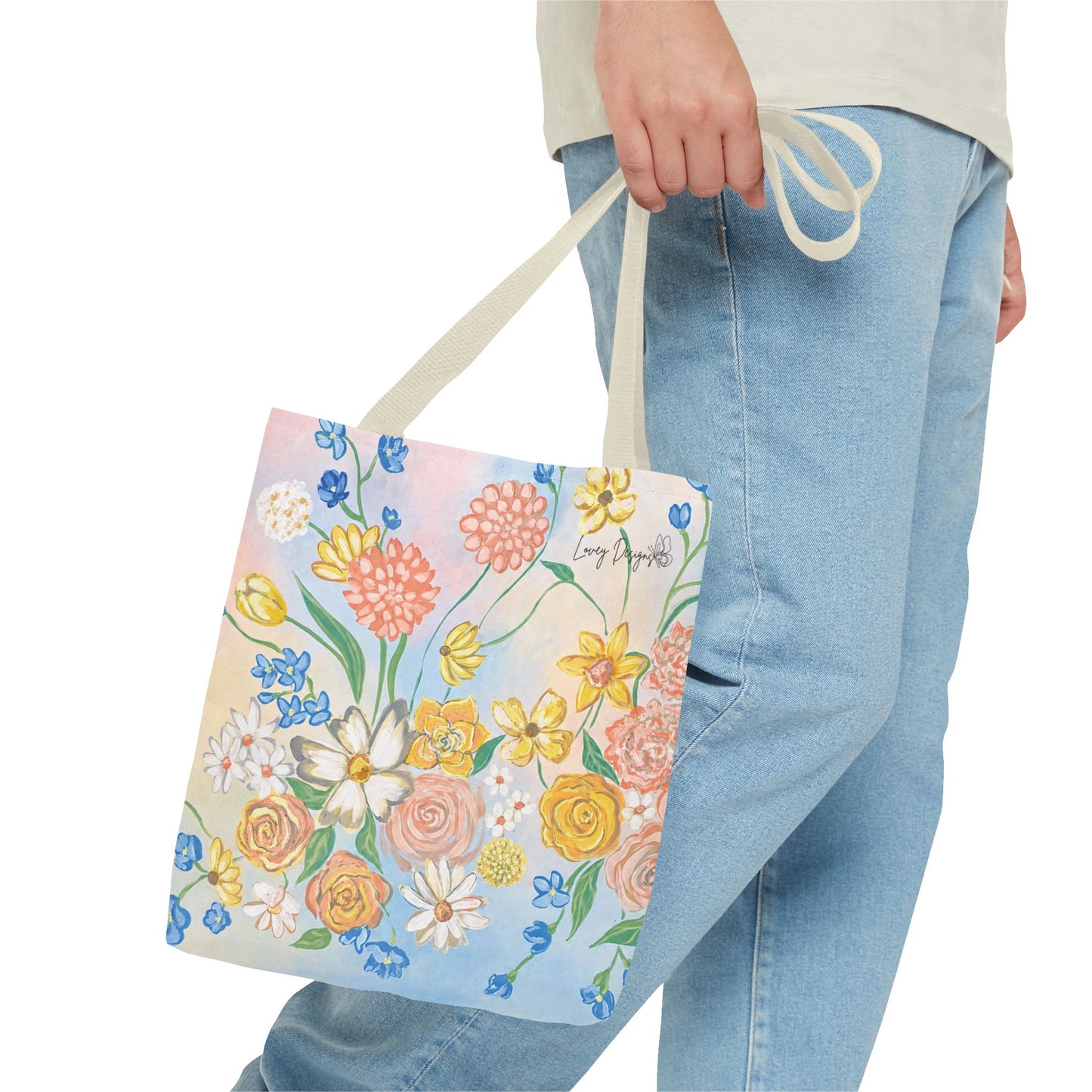 Bloom Where You Are Planted - Floral Canvas Tote Bag