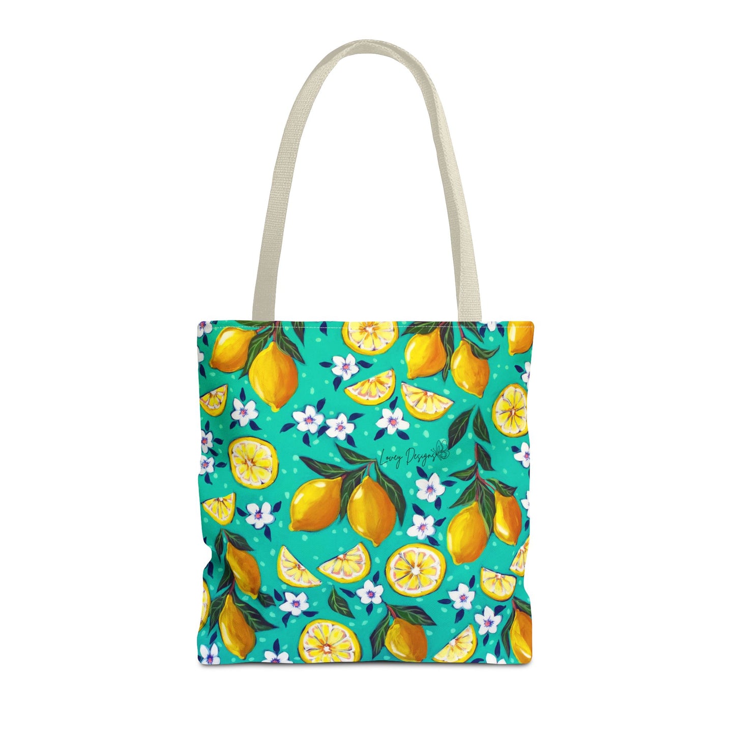 Lemon Blossom Tote Bag — Vibrant Citrus All-Over Print