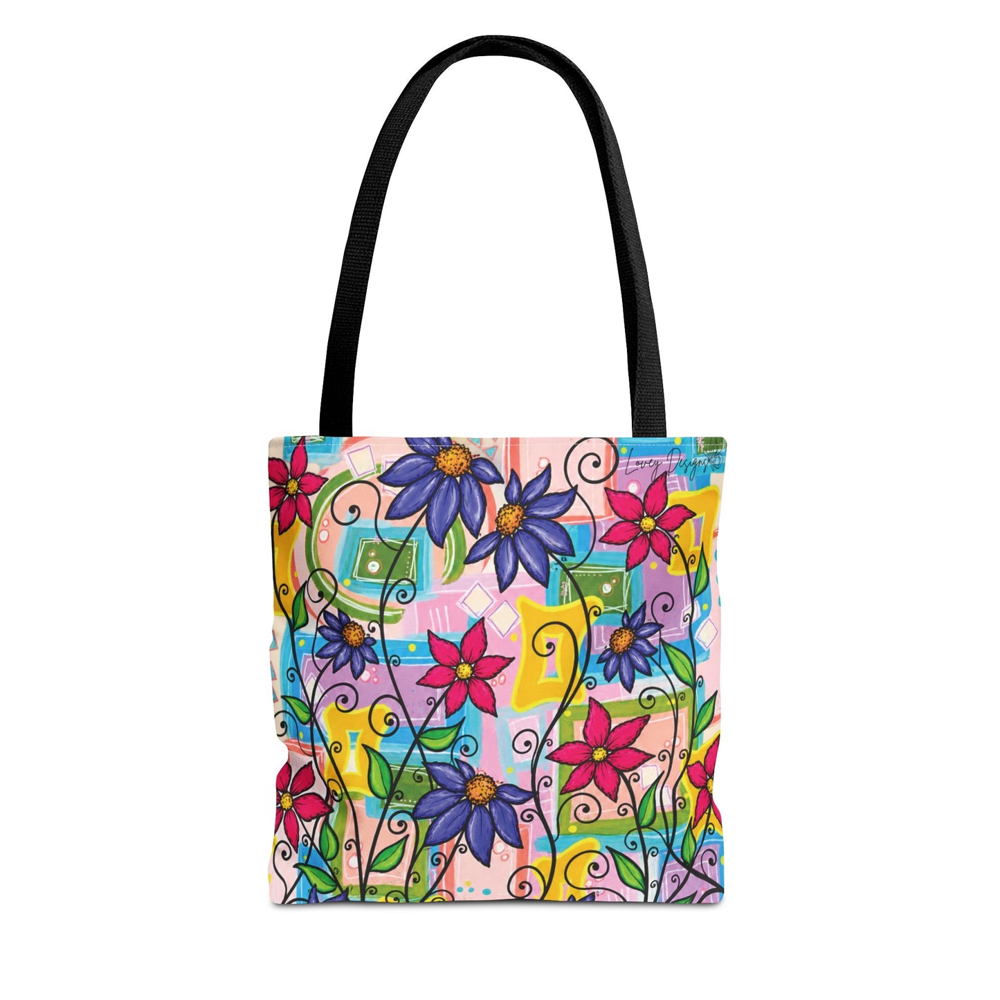Copy of Floral Teacup Pattern Tote Bag – Vintage Daisies & Bouquet All-Over Print