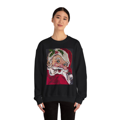 Santa Face Crewneck Sweatshirt — Vintage Santa Christmas Pullover