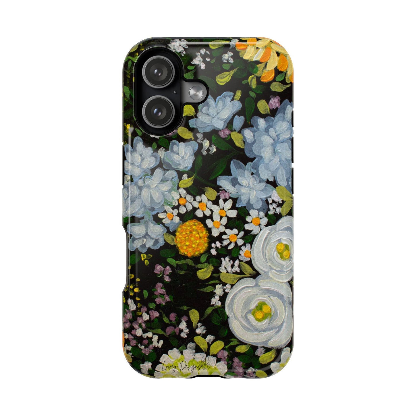 iPhone 16 & iPhone 17 Case - Midnight Garden Floral Design - Magnetic Impact-Resistant