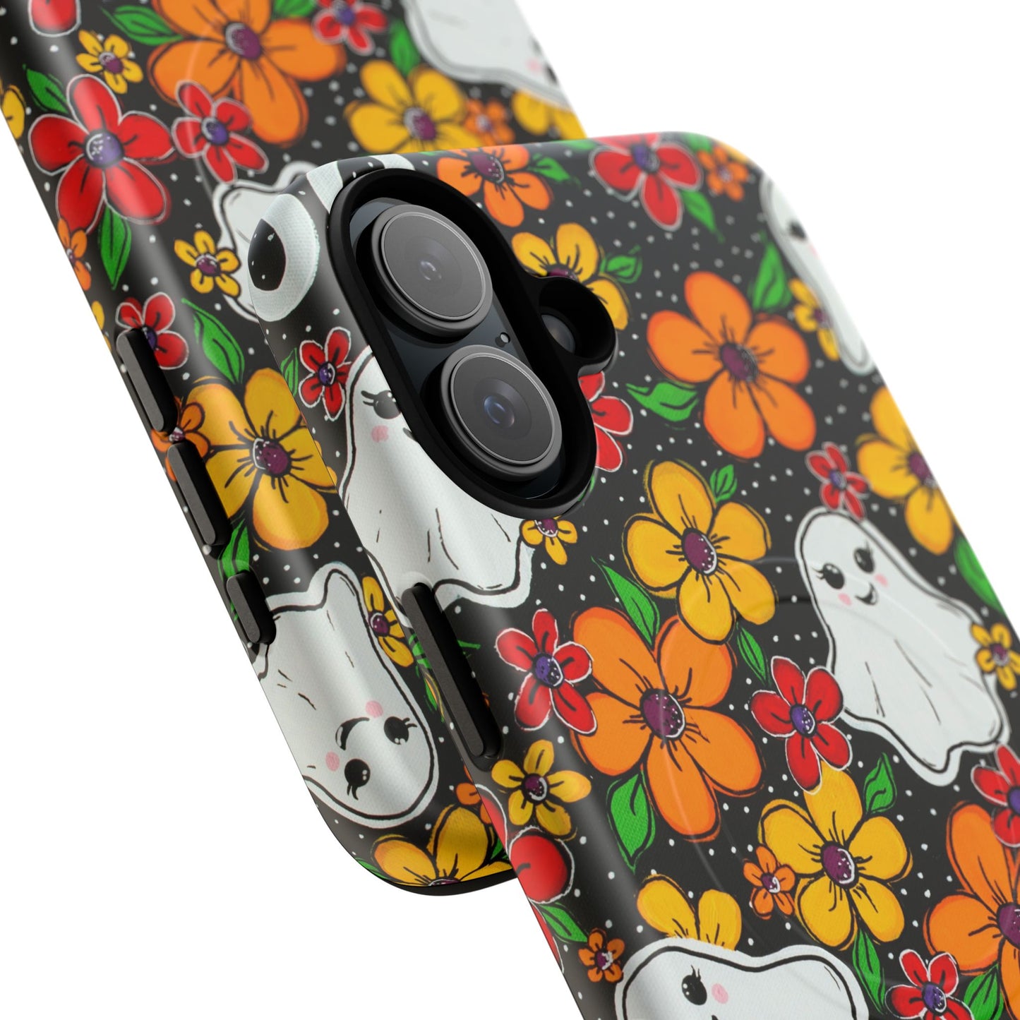 Halloween Floral Ghost Phone Case — Tough Magnetic Protective Cover