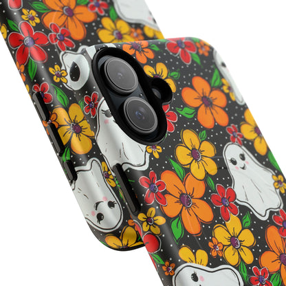 Halloween Floral Ghost Phone Case — Tough Magnetic Protective Cover