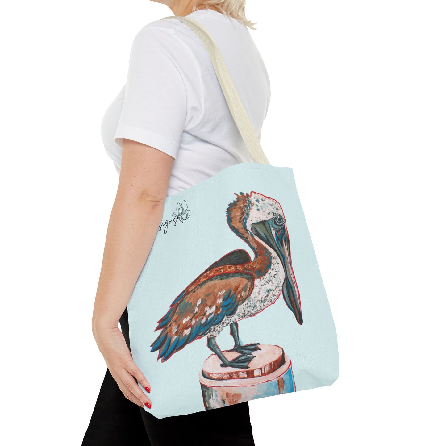 Beach Pelican Pier Tote Bag — Nautical Beach Canvas Carryall