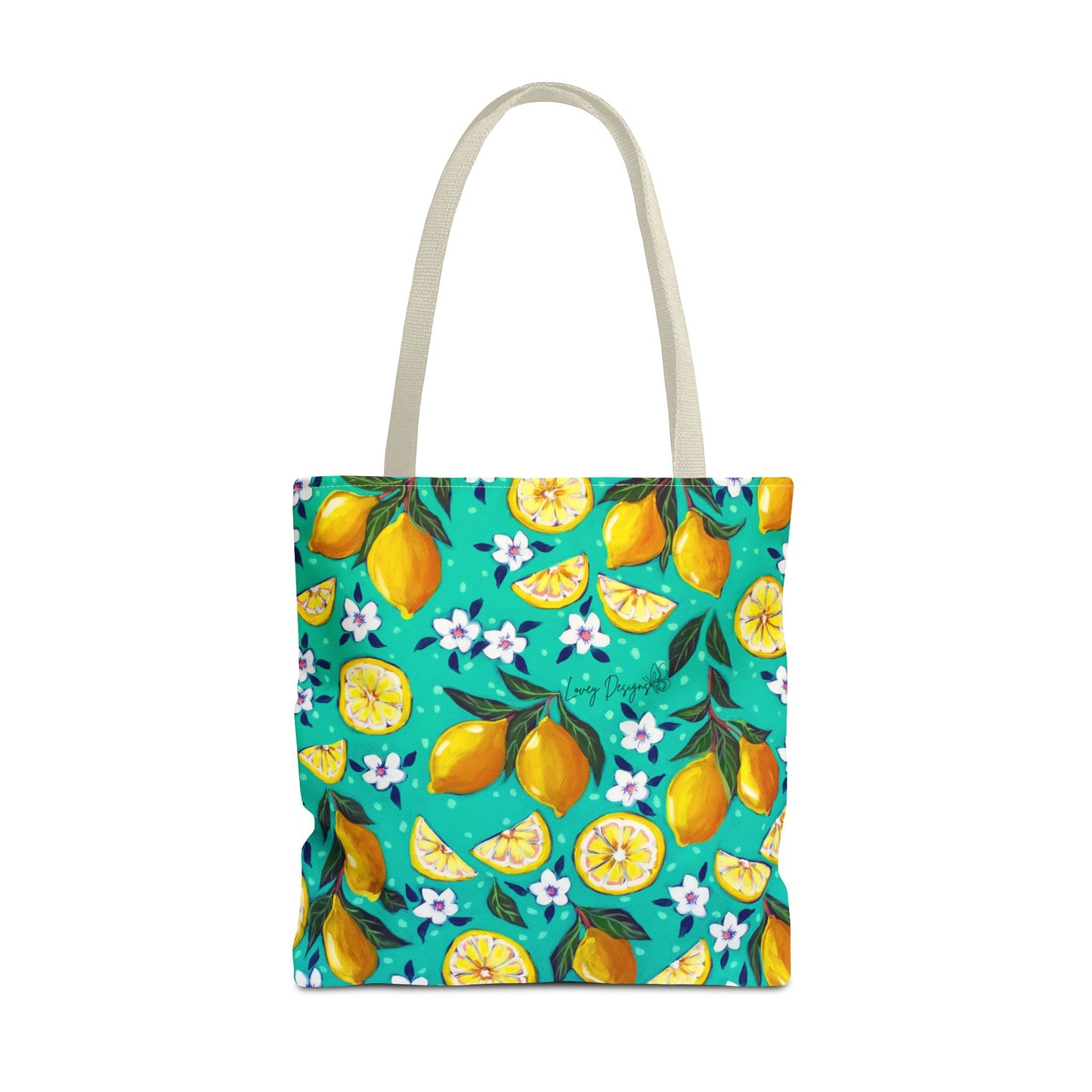 Lemon Blossom Tote Bag — Vibrant Citrus All-Over Print