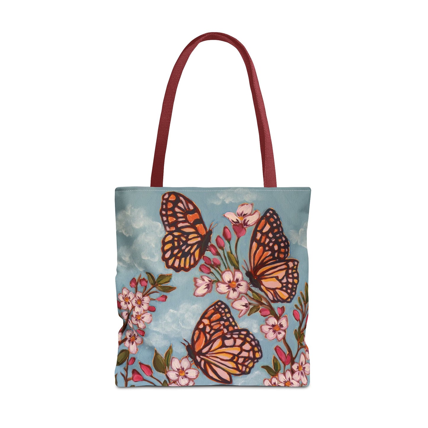 Monarch Blossom Tote Bag — Floral Butterfly All-Over Print