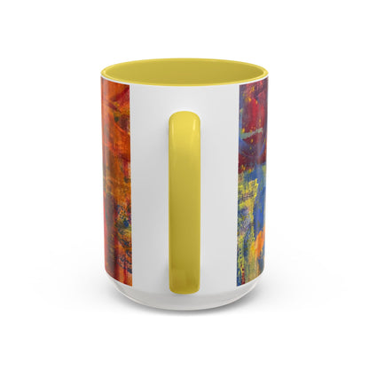 Colorful Abstract Art Mug (11oz & 15oz) — Hand-Painted Vibe, Logo Accent