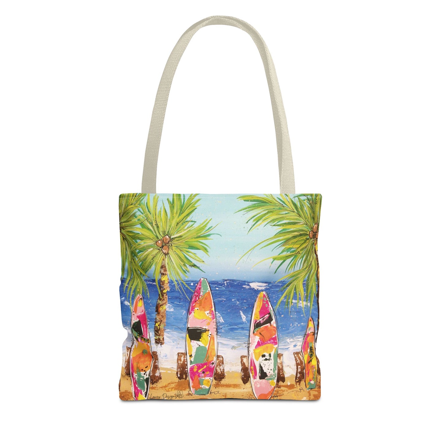 Surfs UP Coastal Tote Bag — Surfboard Beach Beach Tote