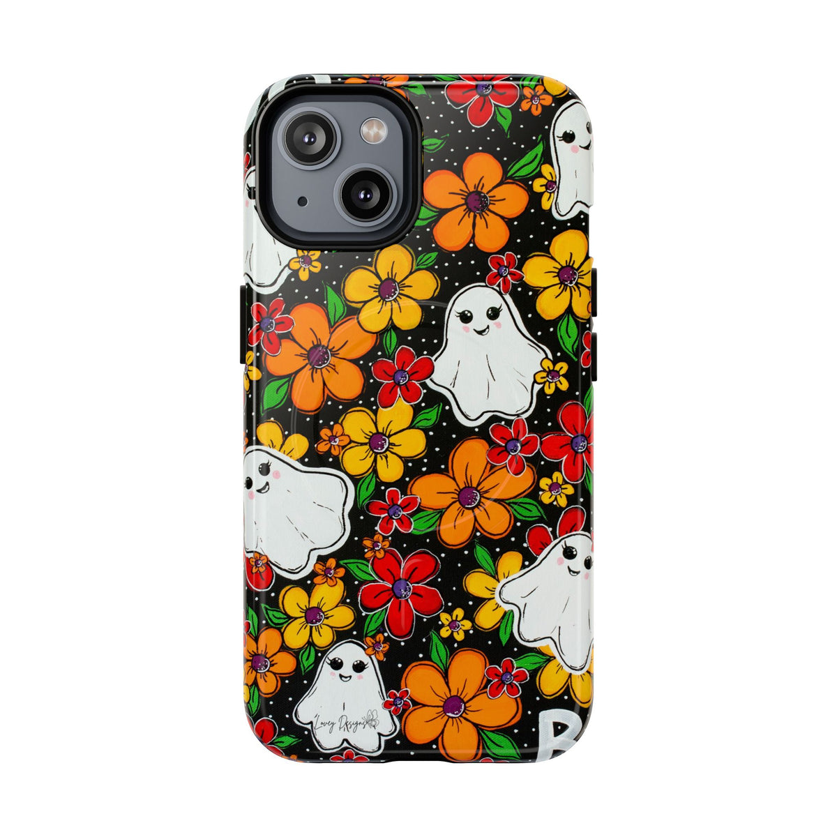 Halloween Floral Ghost Phone Case — Tough Magnetic Protective Cover