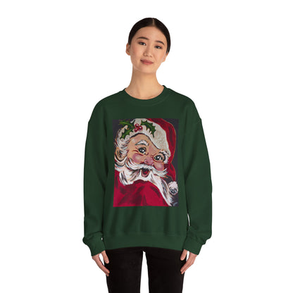 Santa Face Crewneck Sweatshirt — Vintage Santa Christmas Pullover