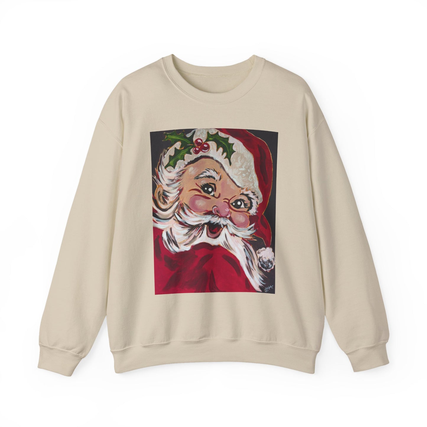 Santa Face Crewneck Sweatshirt — Vintage Santa Christmas Pullover