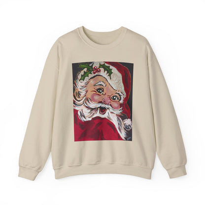 Santa Face Crewneck Sweatshirt — Vintage Santa Christmas Pullover