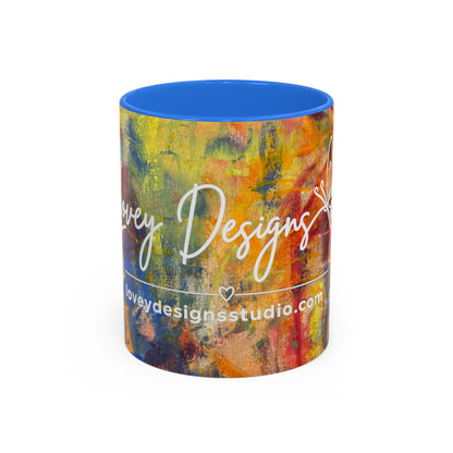 Colorful Abstract Art Mug (11oz & 15oz) — Hand-Painted Vibe, Logo Accent