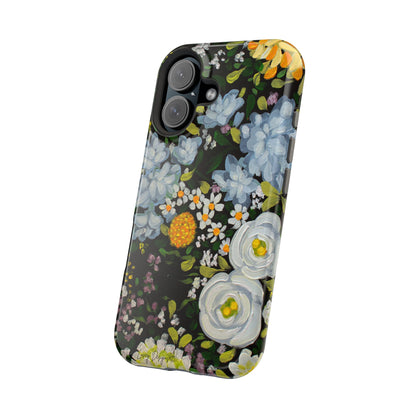iPhone 16 & iPhone 17 Case - Midnight Garden Floral Design - Magnetic Impact-Resistant
