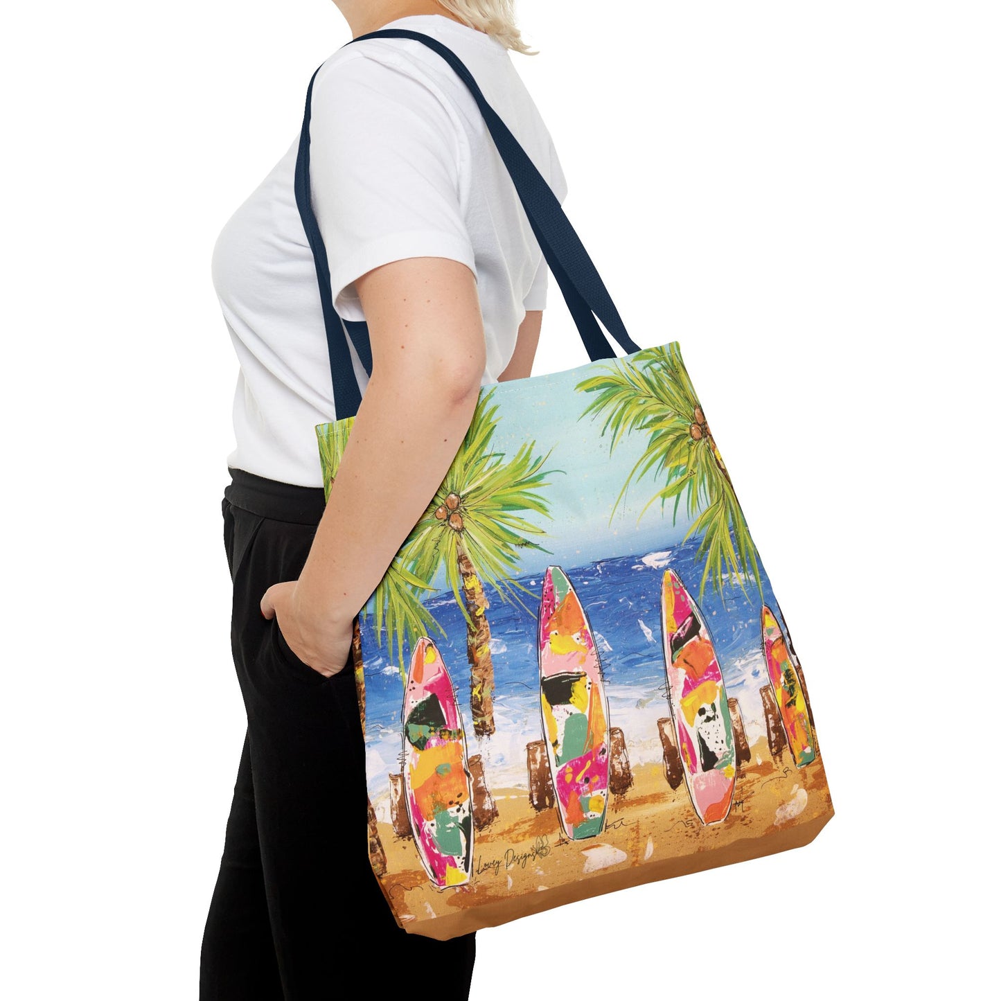 Surfs UP Coastal Tote Bag — Surfboard Beach Beach Tote