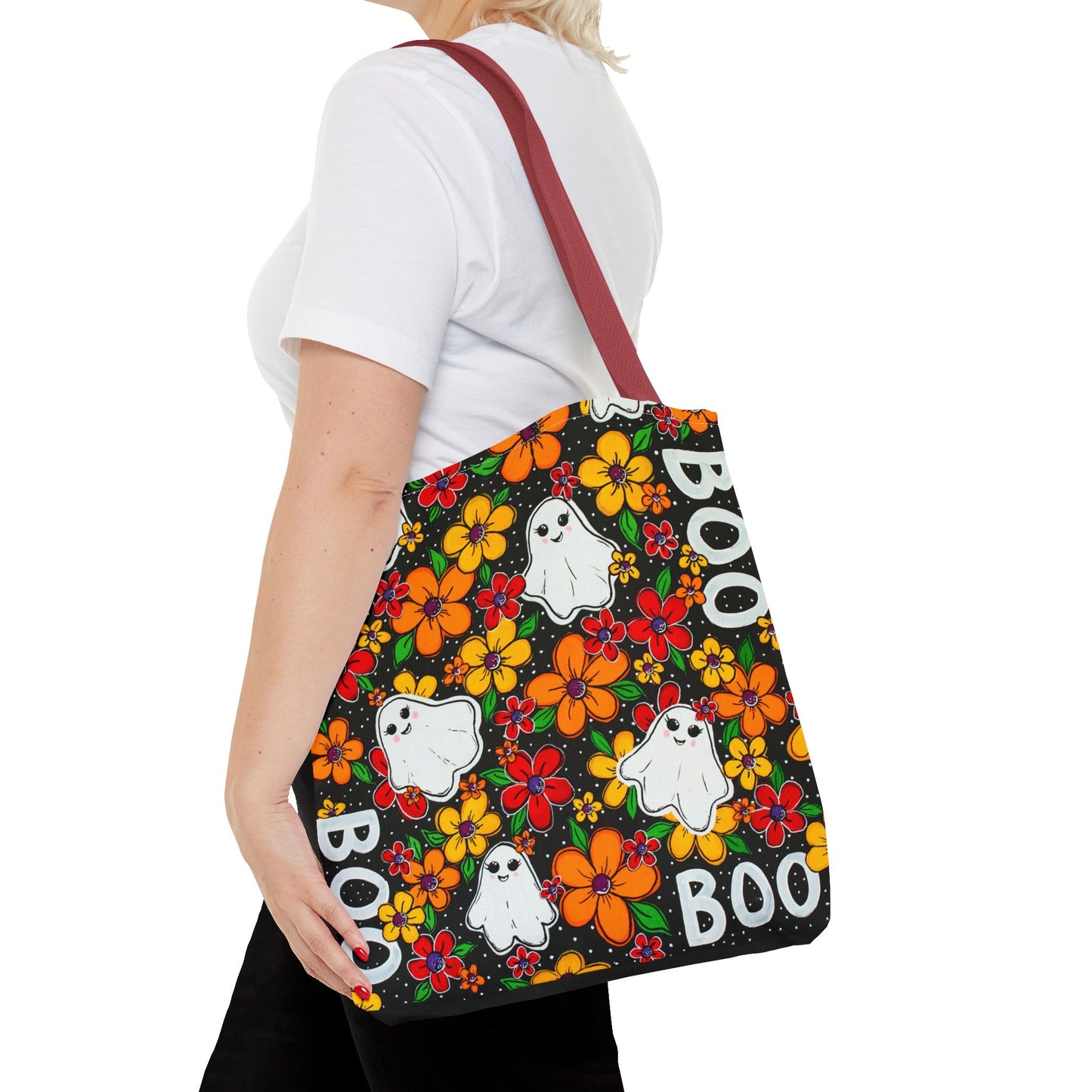 Halloween Ghosts in the Garden Tote Bag — Fall Season AOP Tote