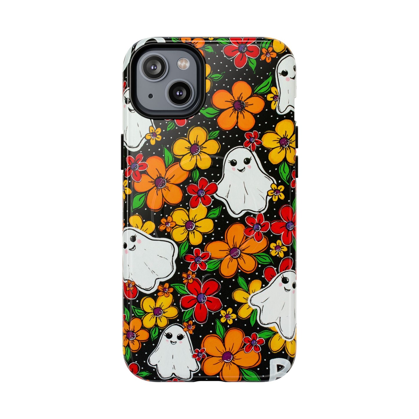 Halloween Floral Ghost Phone Case — Tough Magnetic Protective Cover