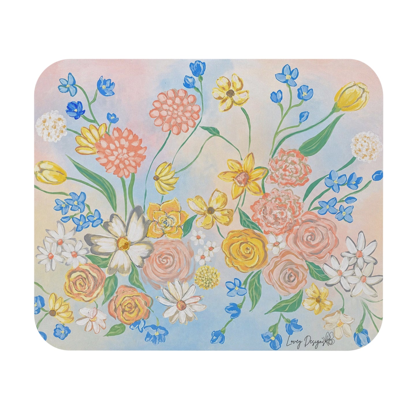 Grow Where You Are Planted Floral Mouse Pad — Inspirational Botanical Desk Mat