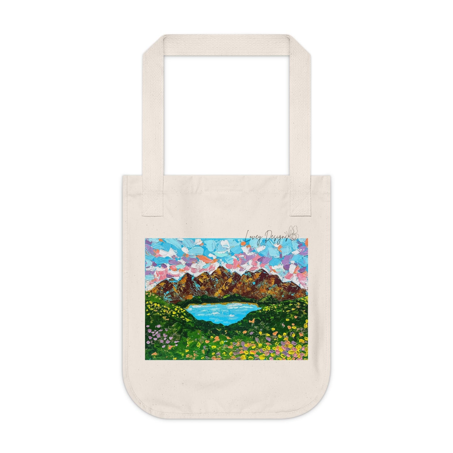 Colorful Mountain Landscape Tote Bag - "Mountain Lullaby"