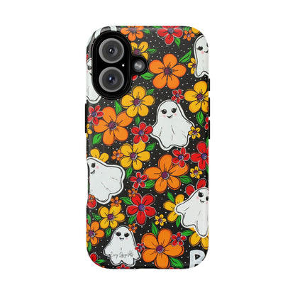 Halloween Floral Ghost Phone Case — Tough Magnetic Protective Cover
