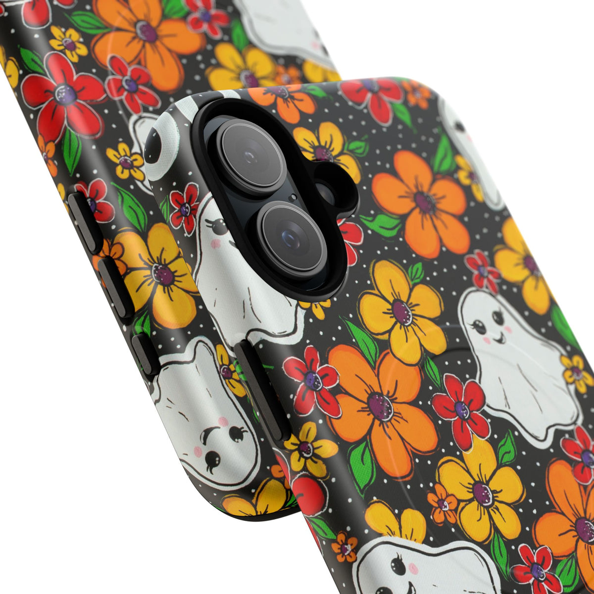Halloween Floral Ghost Phone Case — Tough Magnetic Protective Cover