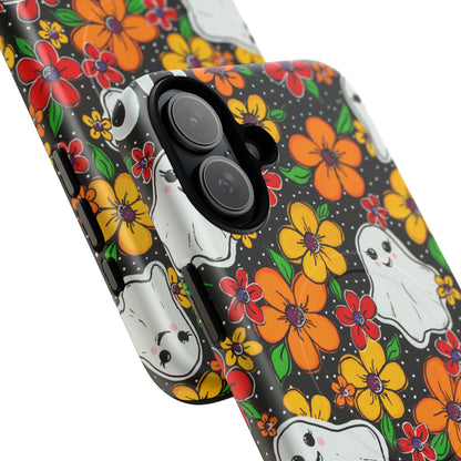 Halloween Floral Ghost Phone Case — Tough Magnetic Protective Cover
