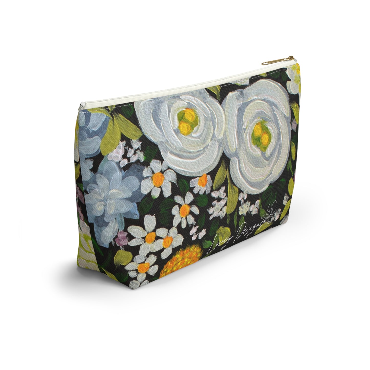 Midnight Garden — Floral Accessory Pouch Garden Makeup Bag \
