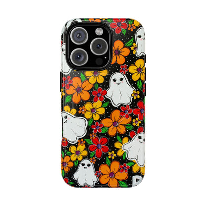 Halloween Floral Ghost Phone Case — Tough Magnetic Protective Cover