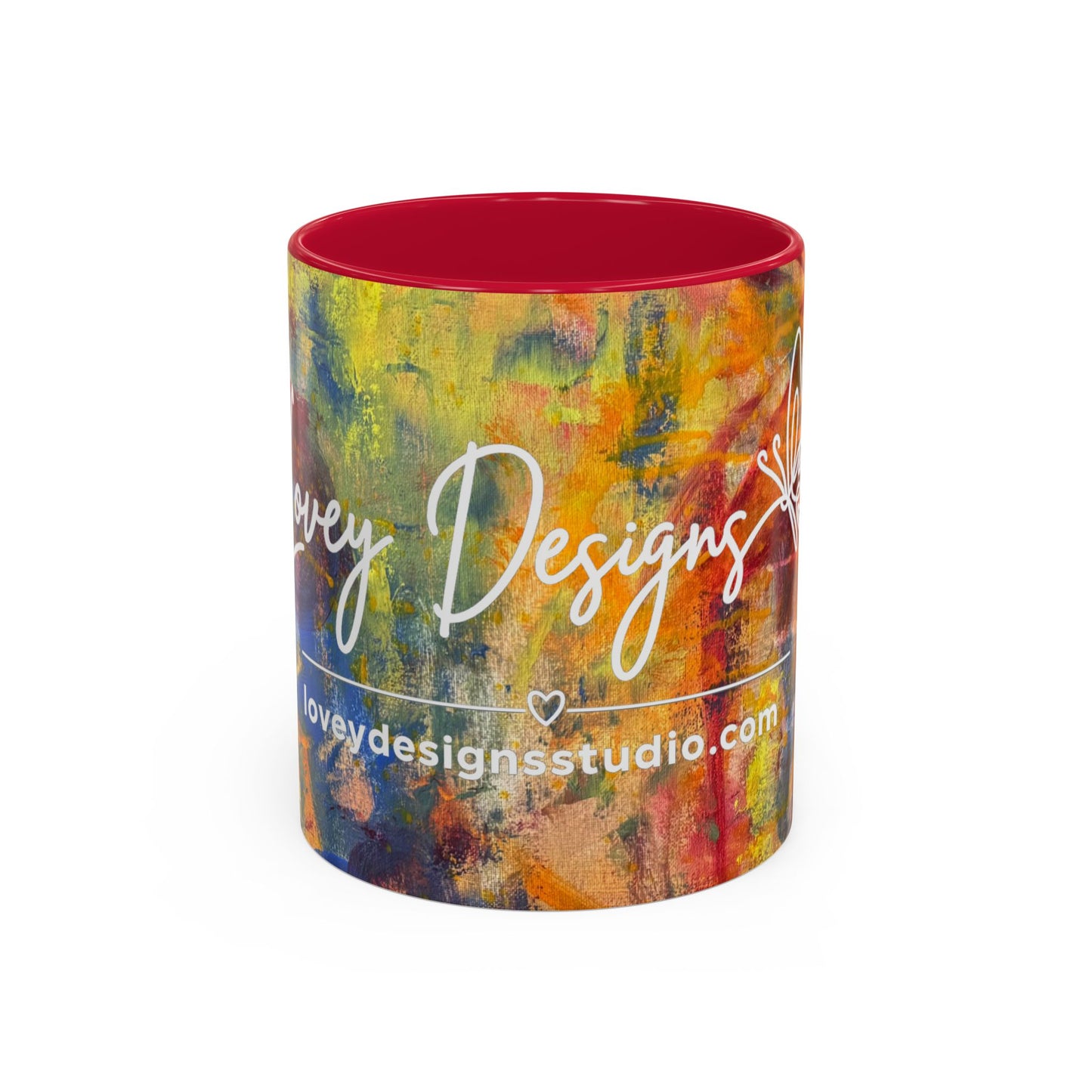 Colorful Abstract Art Mug (11oz & 15oz) — Hand-Painted Vibe, Logo Accent