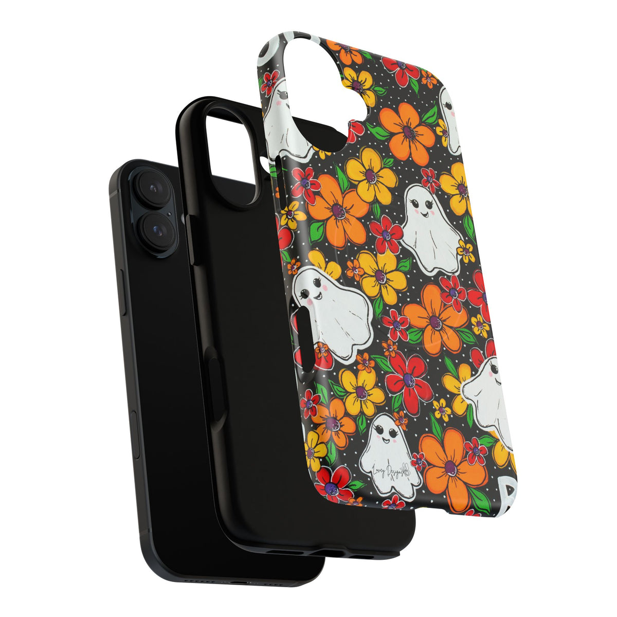 Halloween Floral Ghost Phone Case — Tough Magnetic Protective Cover