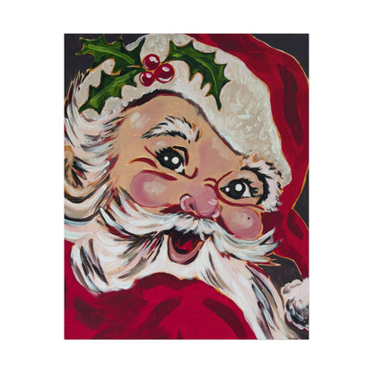 Vintage Santa Poster - Retro Christmas Holiday Wall Art (Rolled Poster)