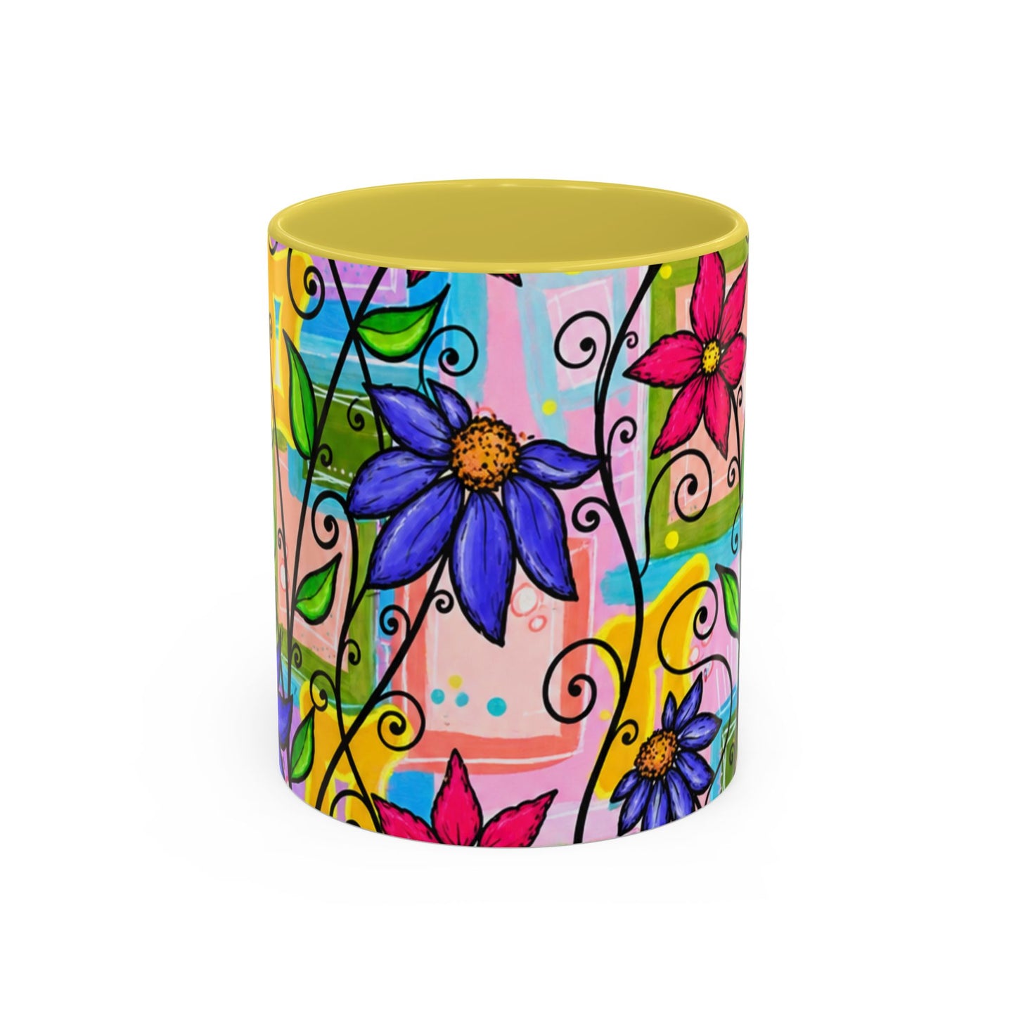 Colorful Floral Art Mug – Vibrant Hand-Painted Flowers (11oz, 15oz)