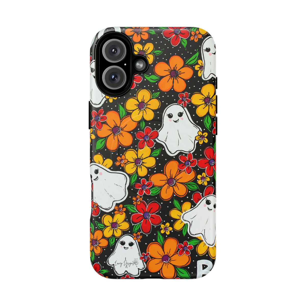 Halloween Floral Ghost Phone Case — Tough Magnetic Protective Cover
