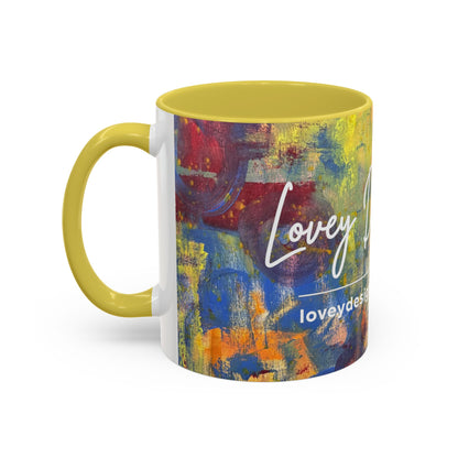 Colorful Abstract Art Mug (11oz & 15oz) — Hand-Painted Vibe, Logo Accent