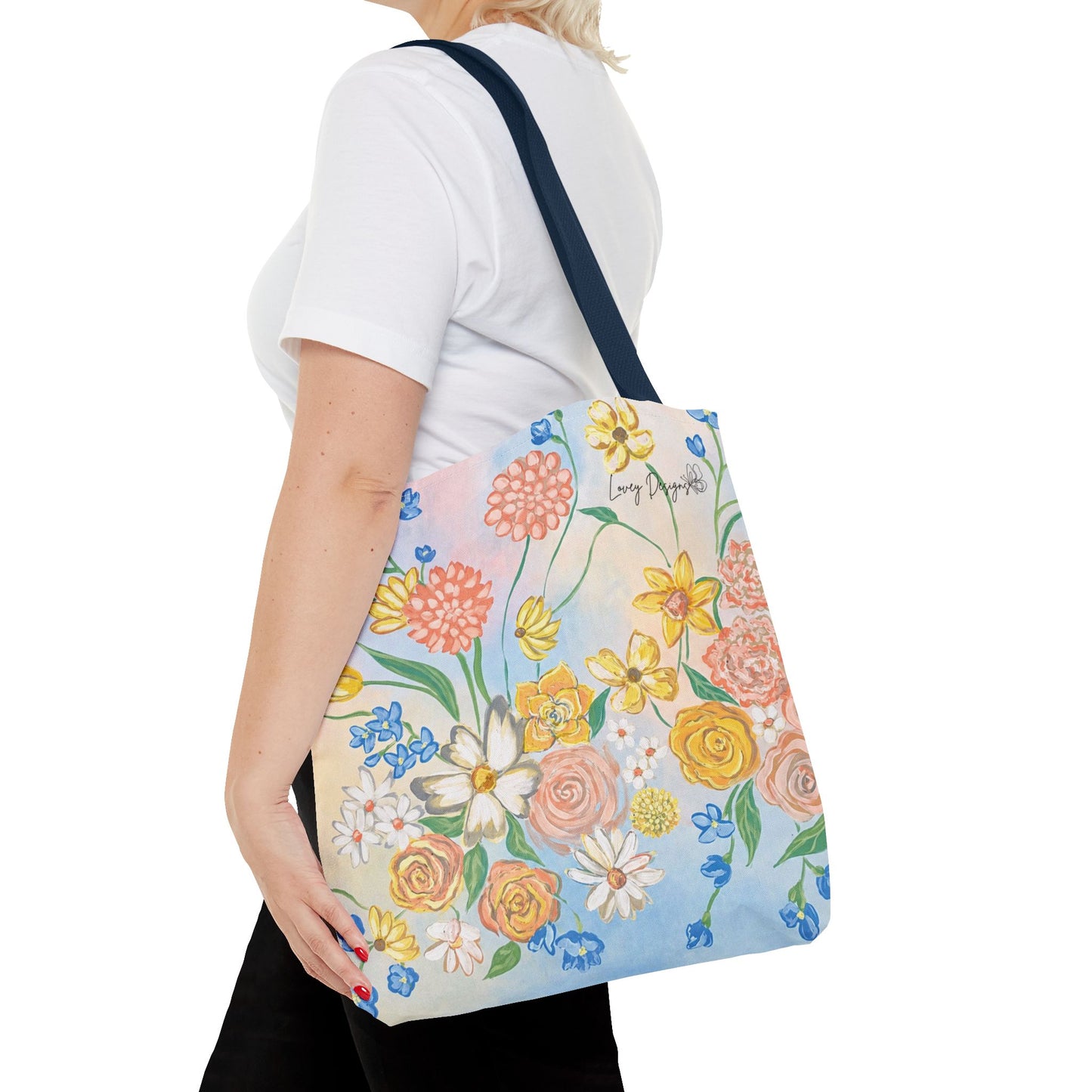Bloom Where You Are Planted - Floral Canvas Tote Bag
