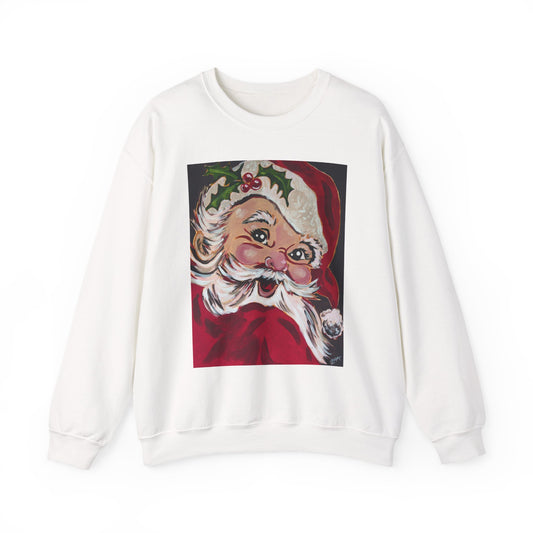 Santa Face Crewneck Sweatshirt — Vintage Santa Christmas Pullover