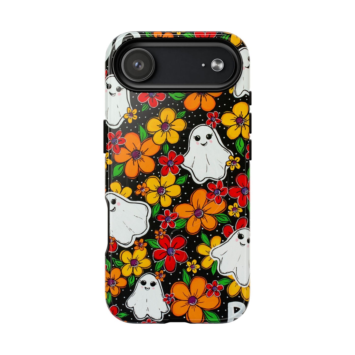 Halloween Floral Ghost Phone Case — Tough Magnetic Protective Cover