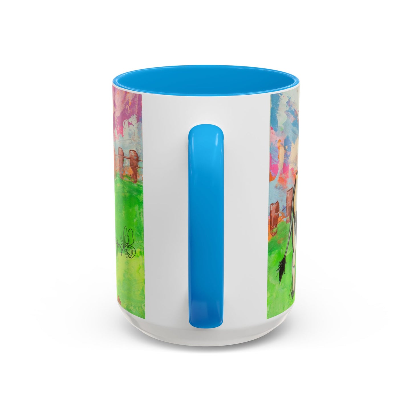 Colorful Cow Farm Art Mug (15oz) — Bright Pasture Ceramic Coffee Cup