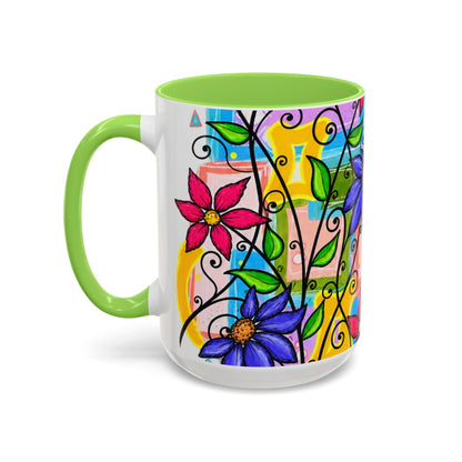 Colorful Floral Art Mug – Vibrant Hand-Painted Flowers (11oz, 15oz)