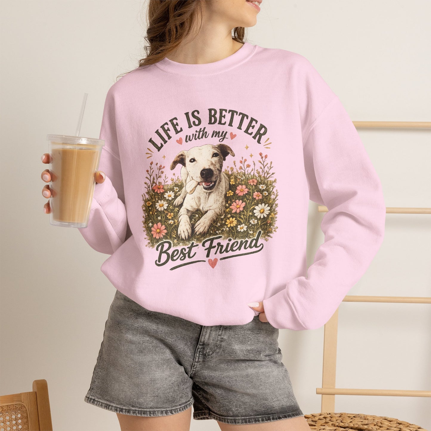 Copy of Sunsets & Sandy Paws Crewneck Sweatshirt – Beach Dog Graphic