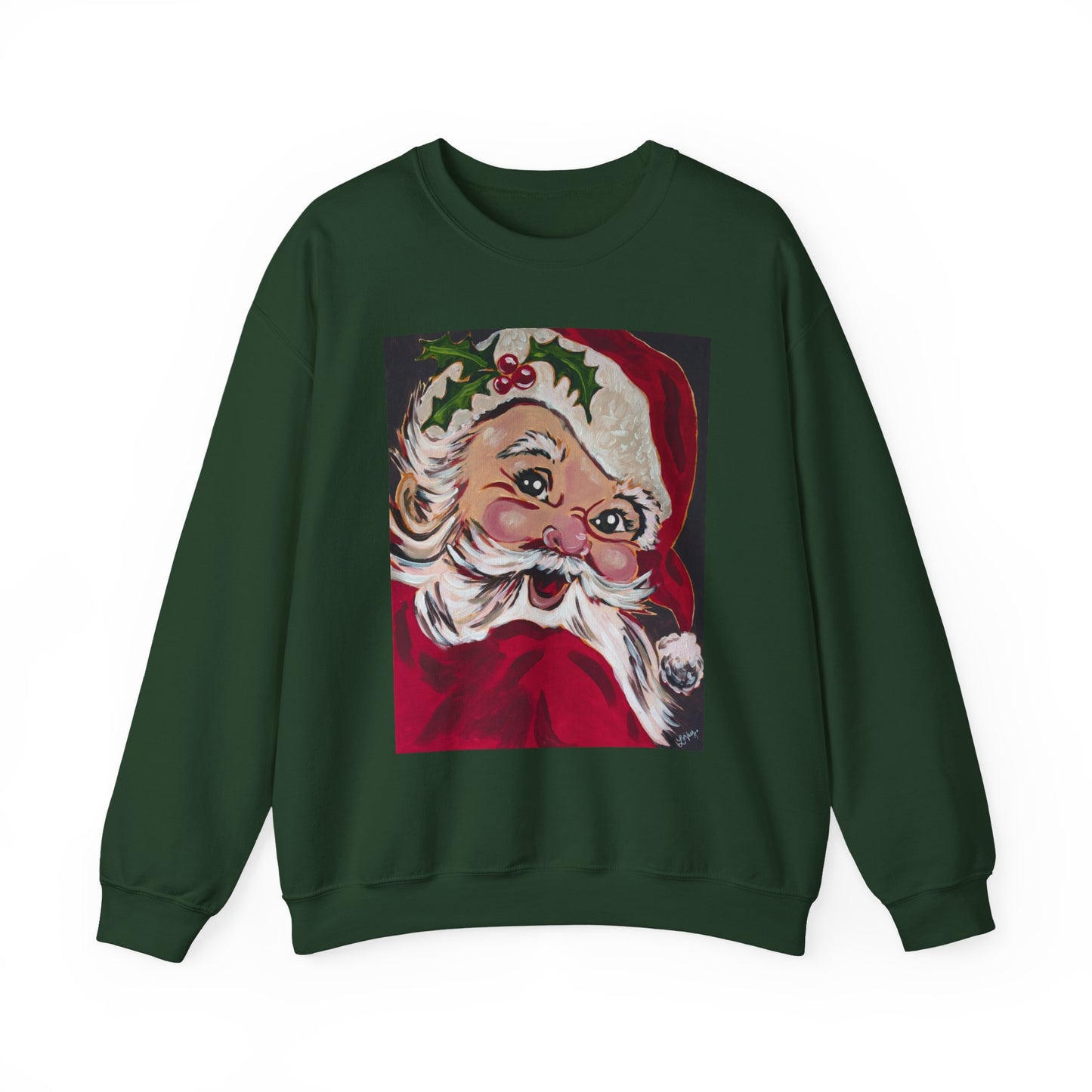 Santa Face Crewneck Sweatshirt — Vintage Santa Christmas Pullover