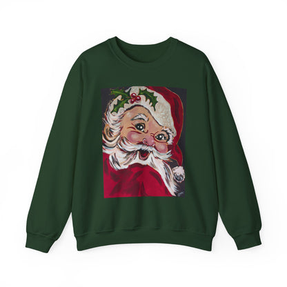 Santa Face Crewneck Sweatshirt — Vintage Santa Christmas Pullover