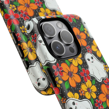 Halloween Floral Ghost Phone Case — Tough Magnetic Protective Cover