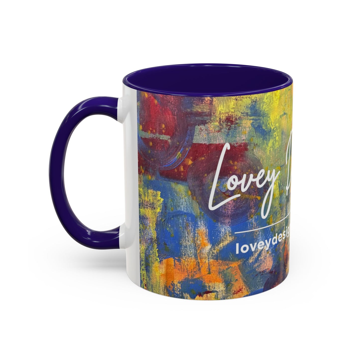 Colorful Abstract Art Mug (11oz & 15oz) — Hand-Painted Vibe, Logo Accent