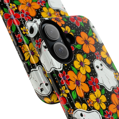 Halloween Floral Ghost Phone Case — Tough Magnetic Protective Cover