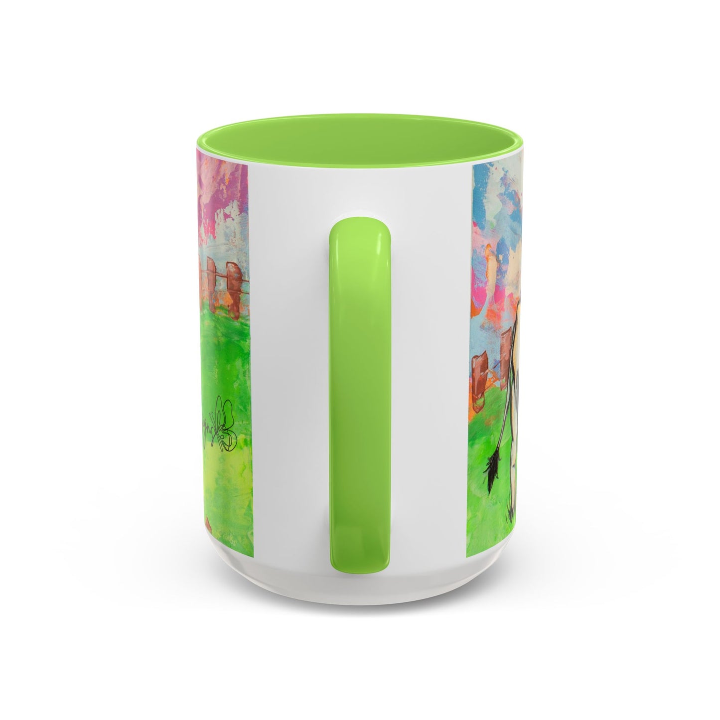 Colorful Cow Farm Art Mug (15oz) — Bright Pasture Ceramic Coffee Cup