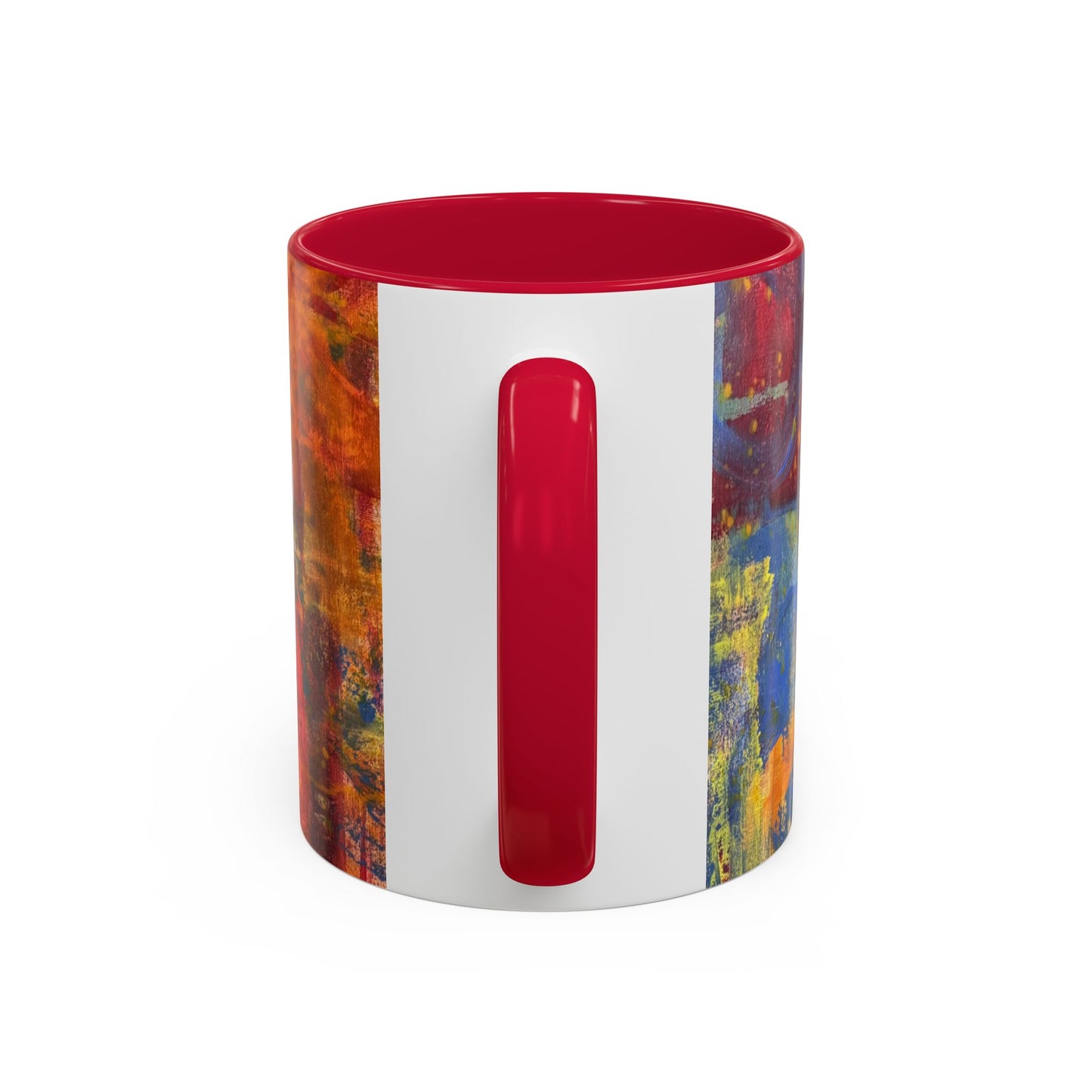 Colorful Abstract Art Mug (11oz & 15oz) — Hand-Painted Vibe, Logo Accent