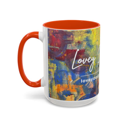 Colorful Abstract Art Mug (11oz & 15oz) — Hand-Painted Vibe, Logo Accent