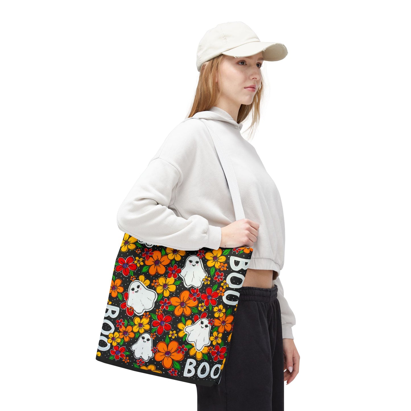 Halloween Ghosts in the Garden Tote Bag — Fall Season AOP Tote