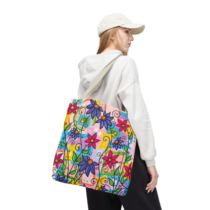 Copy of Floral Teacup Pattern Tote Bag – Vintage Daisies & Bouquet All-Over Print